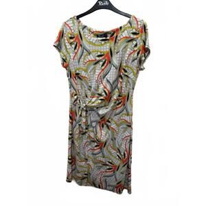 NEW BALI CORP. women's graphic side tie dress in citrus and seafoam